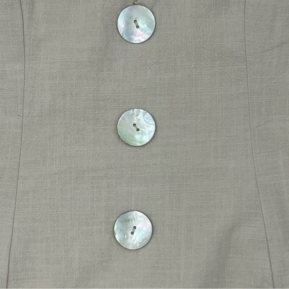 INDIKAH by Angel Biba Nude Low Cut U-neck Ruffle Linen Blend Mini Dress Medium - Picture 14 of 14